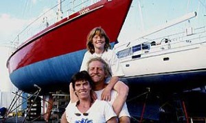 Skipper Henk Haazen and family - including Tiama